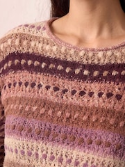 Roman Natural Bobble Knit Stripe Jumper - Image 4 of 4