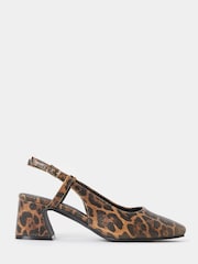 JD Williams Animal Extra Wide Fit Block Heel Slingback Shoes - Image 2 of 4
