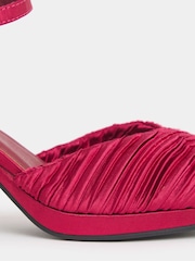JD Williams Pink Wide Fit Pleated Two Part Heels - Image 4 of 4