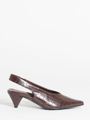 JD Williams Brown Slingback Pointed Heels - Image 3 of 4