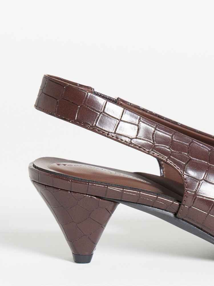 JD Williams Brown Slingback Pointed Heels - Image 4 of 4