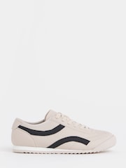 JD Williams Cream Retro Slim Trainers - Image 2 of 4