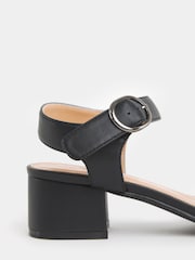 JD Williams Black Wide Fit Two Part Block Heel Sandals - Image 4 of 4