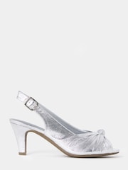 JD Williams Silver Wide Fit Peep Toe Heels - Image 3 of 4