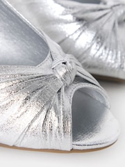 JD Williams Silver Wide Fit Peep Toe Heels - Image 4 of 4