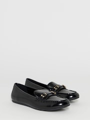 JD Williams Black Wide Fit Buckle Detail Loafers - Image 3 of 4