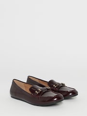 JD Williams Red Wide Fit Buckle Detail Loafers - Image 3 of 4