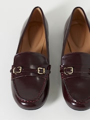 JD Williams Red Wide Fit Buckle Detail Loafers - Image 4 of 4