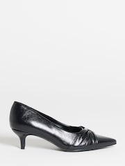 JD Williams Black Wide Fit Hardware Detail Court Shoes - Image 3 of 4