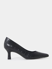 JD Williams Black Pointed Toe Kitten Heel Shoes - Image 2 of 4