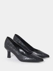 JD Williams Black Pointed Toe Kitten Heel Shoes - Image 3 of 4
