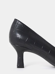 JD Williams Black Pointed Toe Kitten Heel Shoes - Image 4 of 4