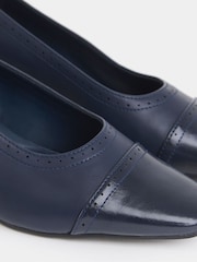 JD Williams Blue Wide Fit Flared Block Heel Shoes - Image 4 of 4