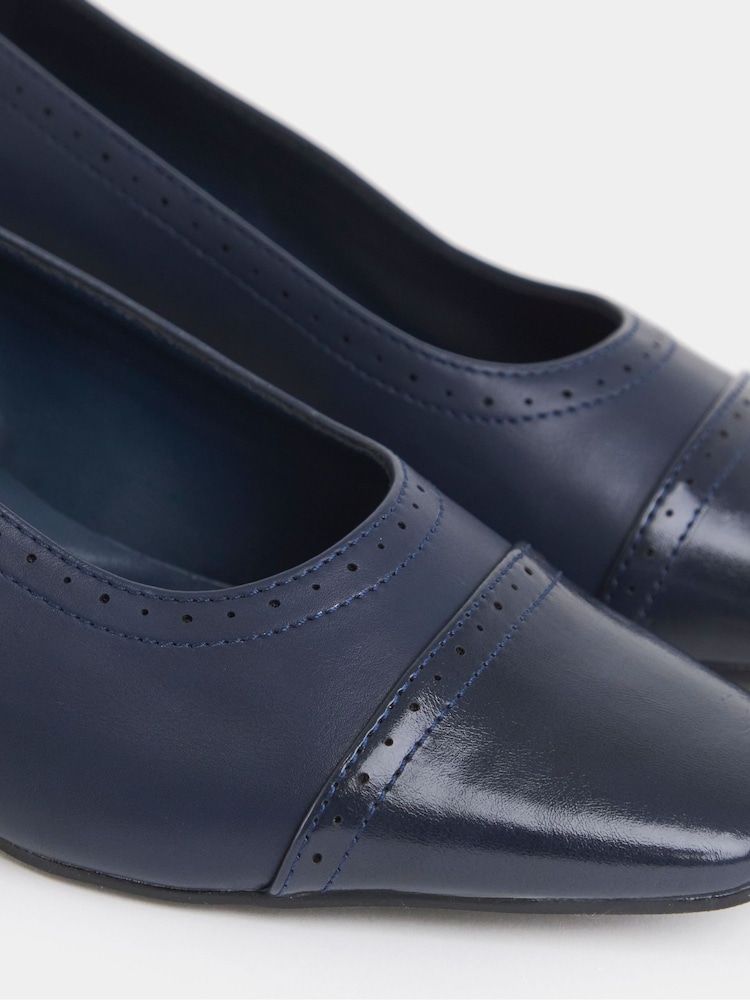 JD Williams Blue Wide Fit Flared Block Heel Shoes - Image 4 of 4 JD Williams Blue Wide Fit Flared Block Heel Shoes - Image 4 of 4