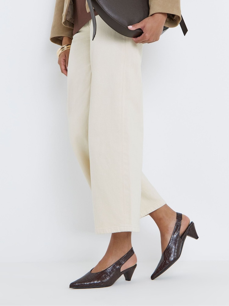 JD Williams Brown Slingback Pointed Sandals - Image 1 of 4