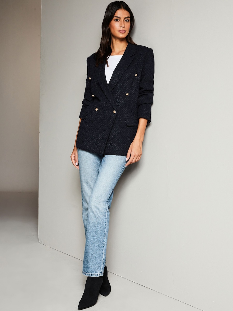 Bouclé, Marineblau - Lipsy Blazer - Bild 2 von 4 Bouclé, Marineblau - Lipsy Blazer - Bild 2 von 4