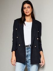 Lipsy Navy Boucle Blazer - Image 4 of 4