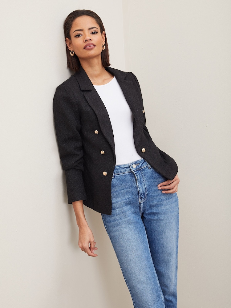 Schwarz Bouclé - Lipsy Blazer - Bild 1 von 4 Schwarz Bouclé - Lipsy Blazer - Bild 1 von 4