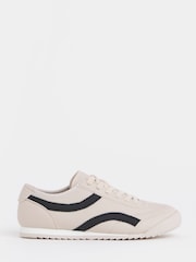 JD Williams Cream Retro Slim Trainers - Image 2 of 4