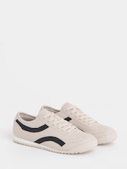 JD Williams Cream Retro Slim Trainers - Image 3 of 4