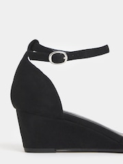 JD Williams Black Extra Wide Fit Wedge Two Part Heels - Image 4 of 4