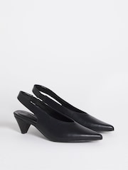 JD Williams Black Wide Fit Slingback Pointed Heel Sandals - Image 3 of 4