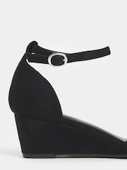 JD Williams Black Wide Fit Wedge Two Part Heels - Image 4 of 4
