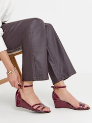 JD Williams Red Extra Wide Fit Wedge Two Part Heels - Image 1 of 4