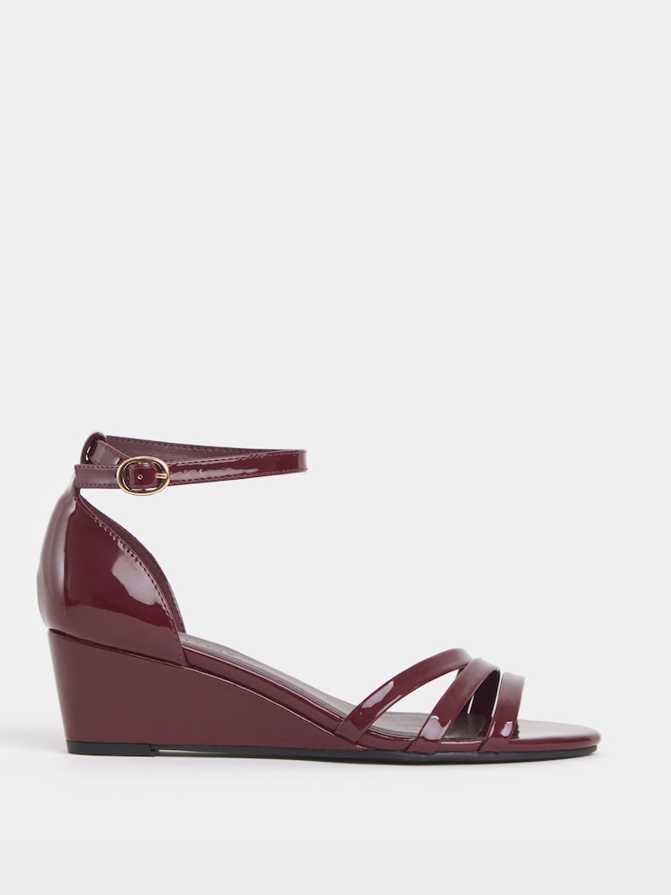 JD Williams Red Extra Wide Fit Wedge Two Part Heels - Image 2 of 4 JD Williams Red Extra Wide Fit Wedge Two Part Heels - Image 2 of 4