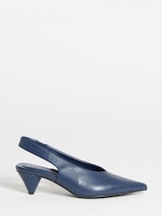 JD Williams Blue Extra Wide Fit Slingback Pointed Heel Sandals - Image 2 of 4