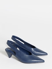 JD Williams Blue Extra Wide Fit Slingback Pointed Heel Sandals - Image 3 of 4
