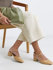 JD Williams Natural Extra Wide Fit Two Part Heeled Shoes - Image 1 of 3