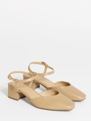 JD Williams Natural Extra Wide Fit Two Part Heeled Shoes - Image 2 of 3
