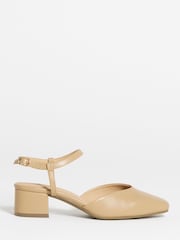 JD Williams Natural Extra Wide Fit Two Part Heeled Shoes - Image 3 of 3