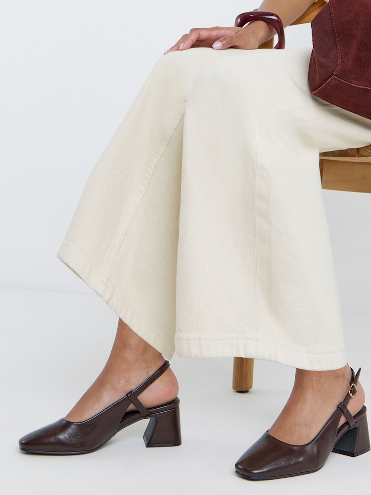 JD Williams Brown Block Heel Slingback Shoes - Image 1 of 4 JD Williams Brown Block Heel Slingback Shoes - Image 1 of 4