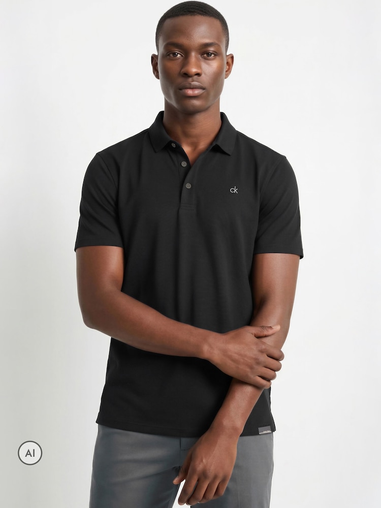Calvin Klein Golf Black Metro Liquid Touch Polo Shirt - Image 1 of 9 Calvin Klein Golf Black Metro Liquid Touch Polo Shirt - Image 1 of 9