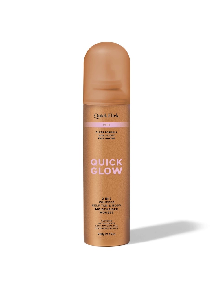 Quick Flick Glow Dark Whipped Tan Body Moisturiser Mousse - Image 1 of 7 Quick Flick Glow Dark Whipped Tan Body Moisturiser Mousse - Image 1 of 7