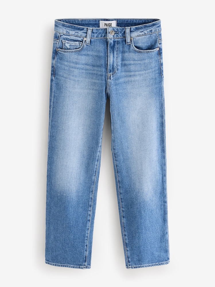 Paige Blue Mason 27" Mid Rise Straight Leg Ankle Crop Big Ben Wash Jeans - Image 5 of 5
