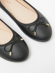 Lipsy Black Faux Leather Metal Bow School Ballet Pump - Image 3 of 4