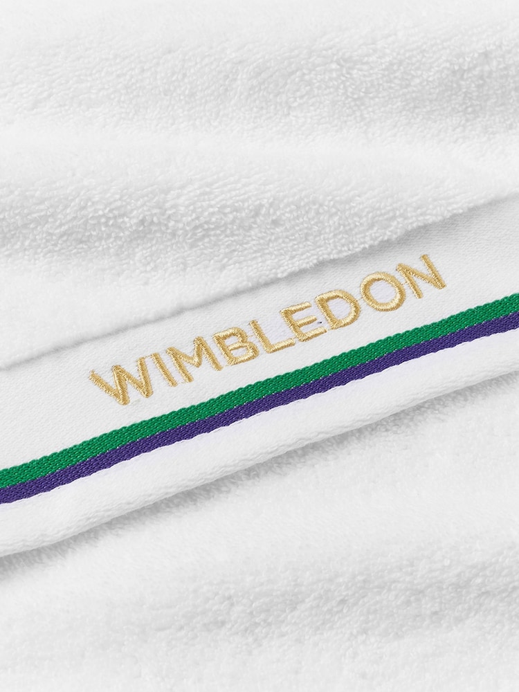 Christy Green/Purple Wimbledon Embroidered Cotton Sports Towel - Image 4 of 4