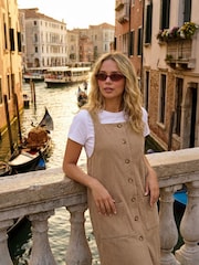 Roman Natural Petite Corduroy Pinny Dress - Image 1 of 4