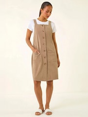 Roman Natural Petite Corduroy Pinny Dress - Image 2 of 4