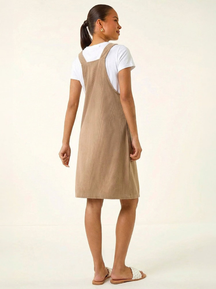 Roman Natural Petite Corduroy Pinny Dress - Image 4 of 4 Roman Natural Petite Corduroy Pinny Dress - Image 4 of 4