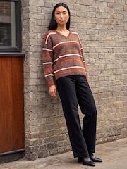 Roman Brown Stripe Fluffy Knit Jumper - Image 2 of 4