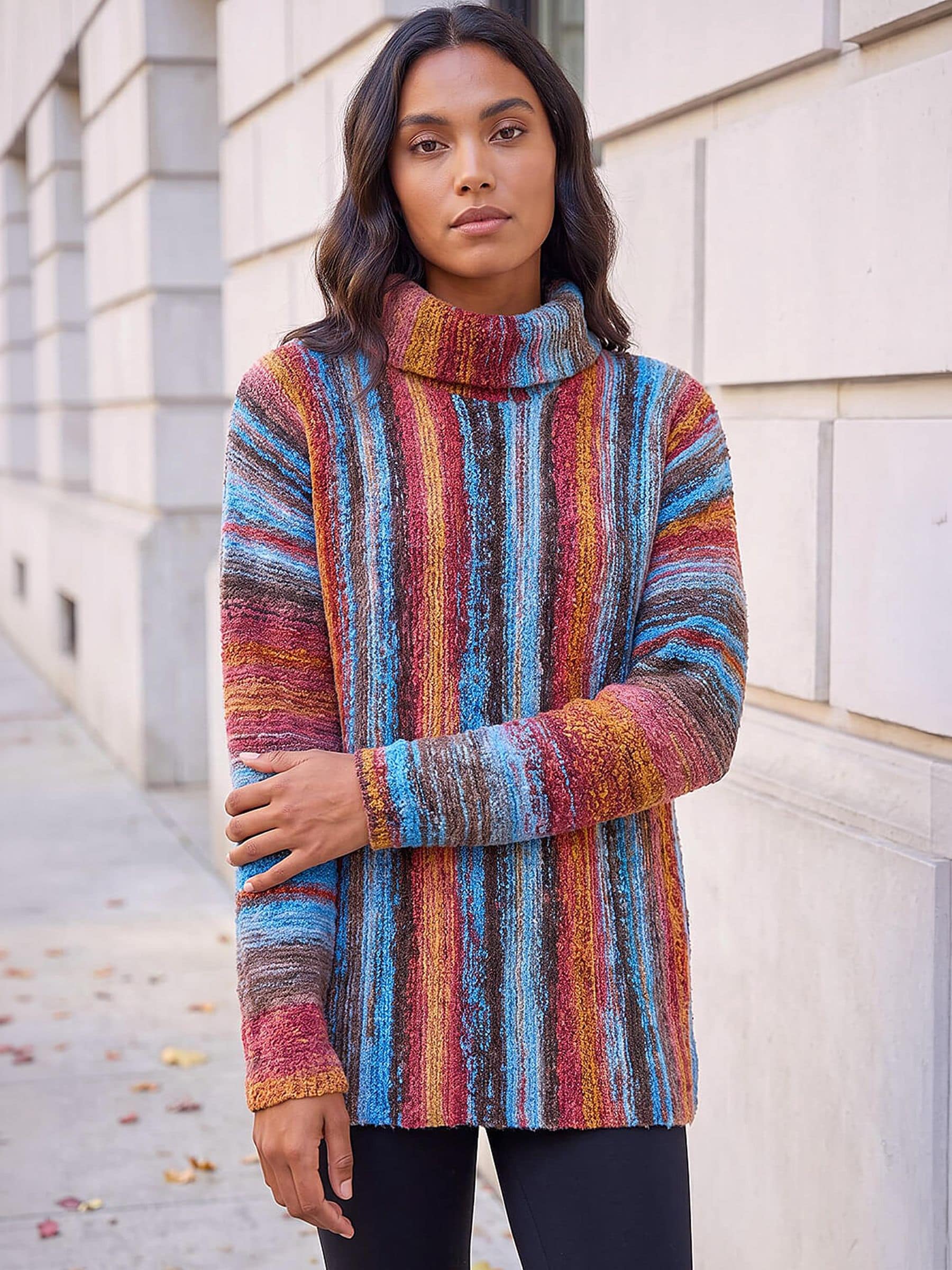 Roman Women's Brown Space Dye Roll Neck Knit Jumper - Image 3