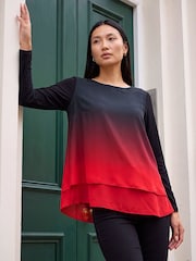 Roman Ombre Chiffon Overlay Top - Imagen 1 de 4