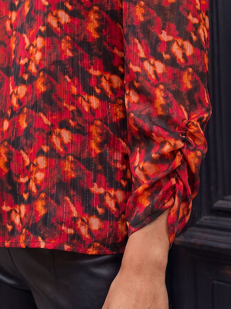 Roman Blurred Satin Stripe Top - Imagen 4 de 4