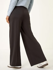 Roman Black Wide Leg Ponte Stretch Trousers - Image 4 of 4