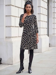Roman Brown Speckled Print Stretch Dress - Image 2 of 4