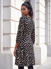 Roman Brown Speckled Print Stretch Dress - Image 3 of 4